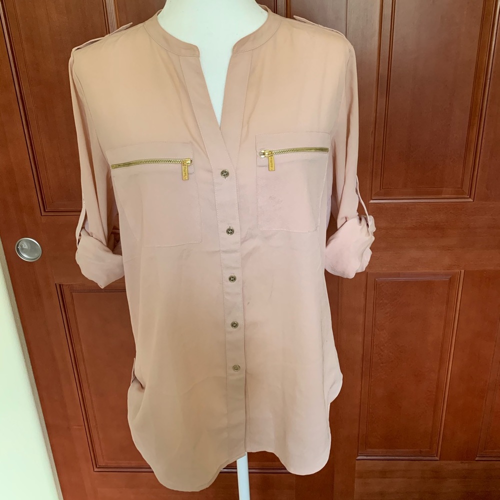 SOLD! Like new - Calvin Klein Pink Blouse - M